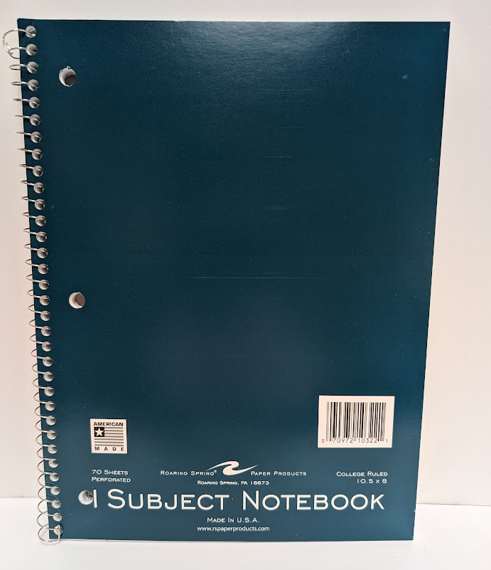 1 Subject Notebook