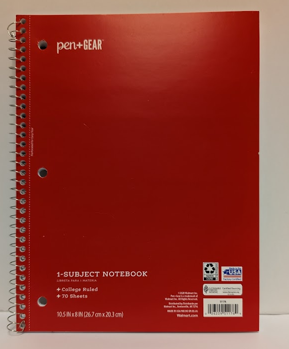 1 Subject Notebook