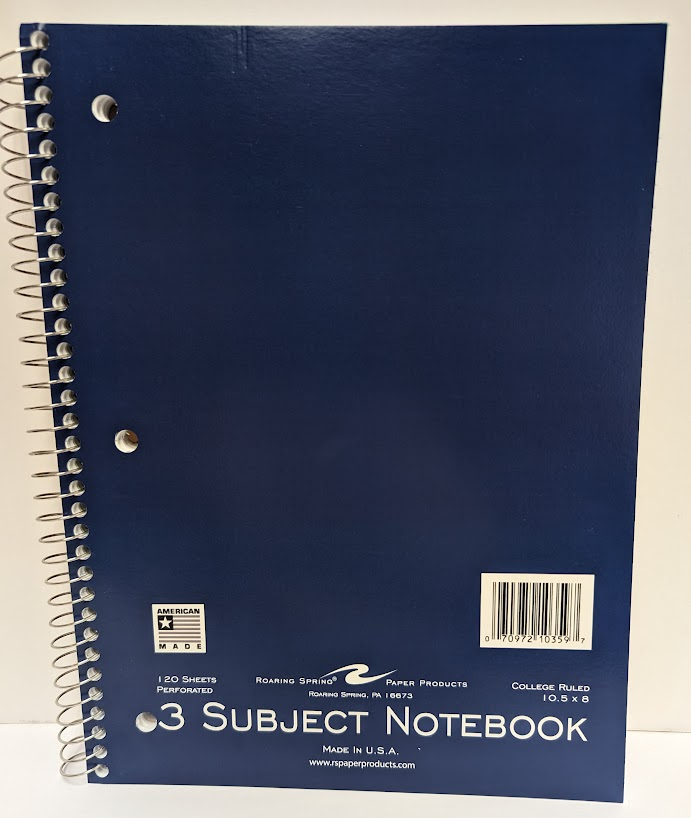 3 Subject Notebook