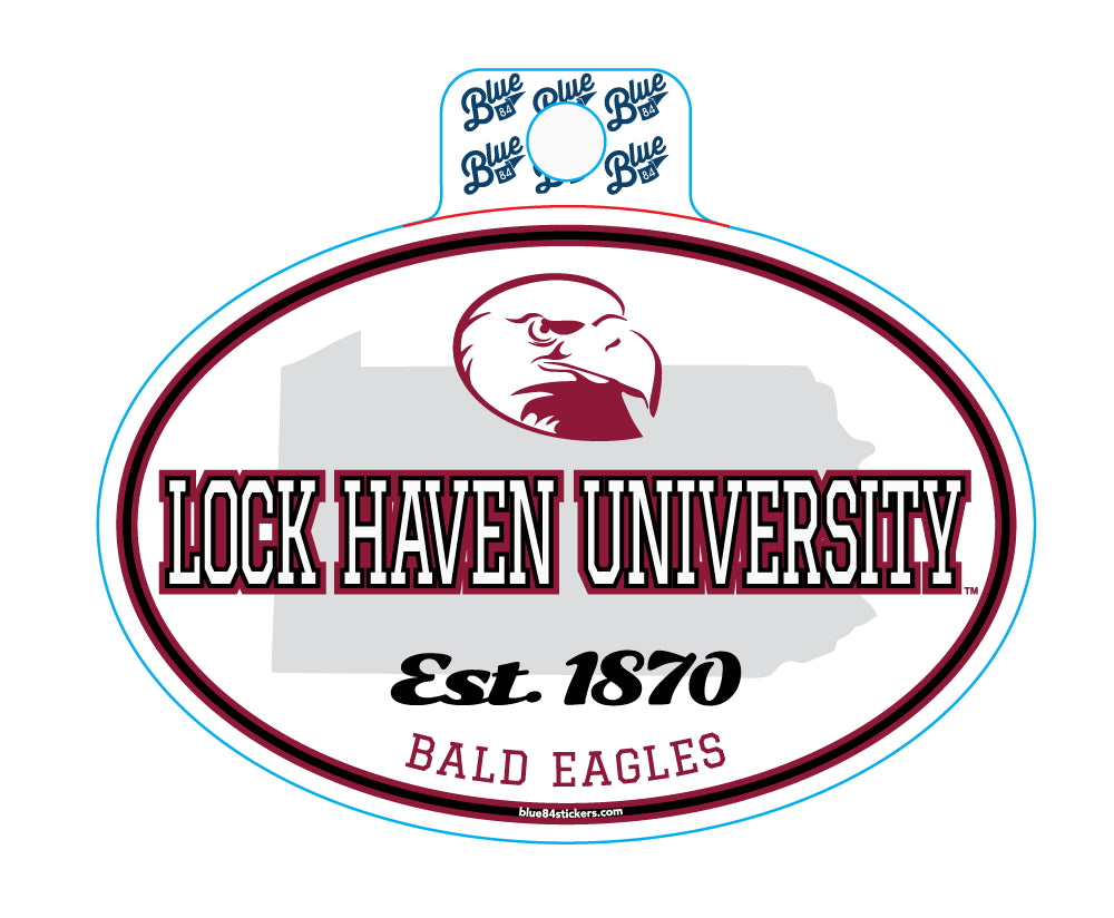 Oval LHU Bald Eagles Sticker Lock Haven University Store