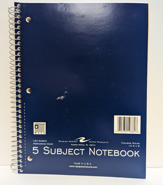 5 Subject Notebook