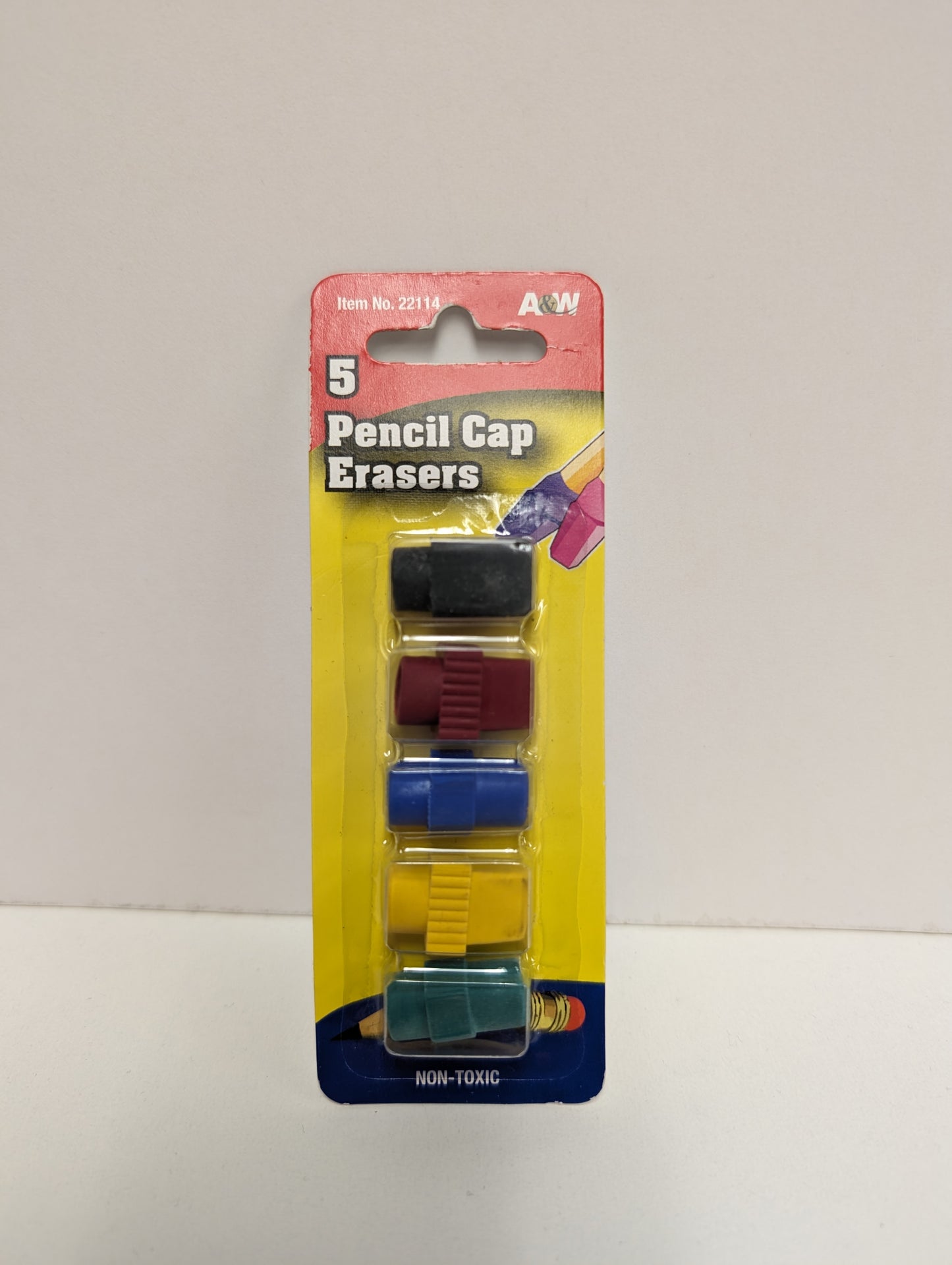 Pencil Top Erasers 5-pack