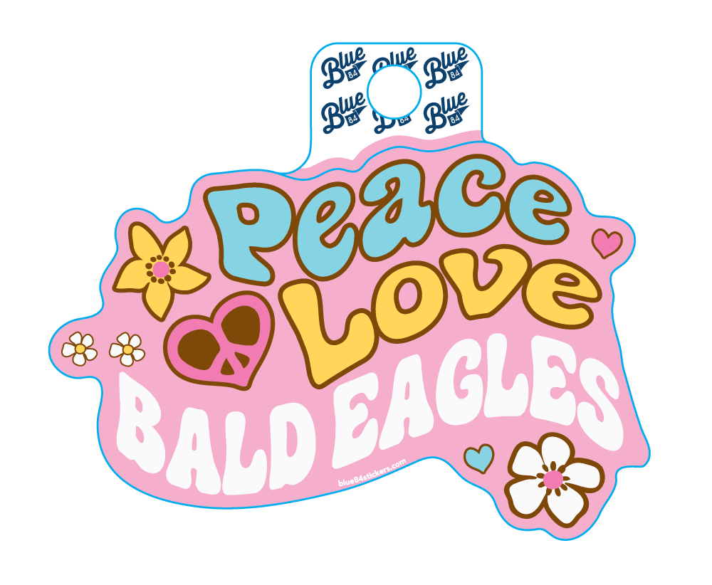 Peace Love Bald Eagles Sticker