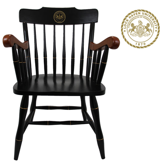 Black Captain Chair w Cherry Arms & Black Crown