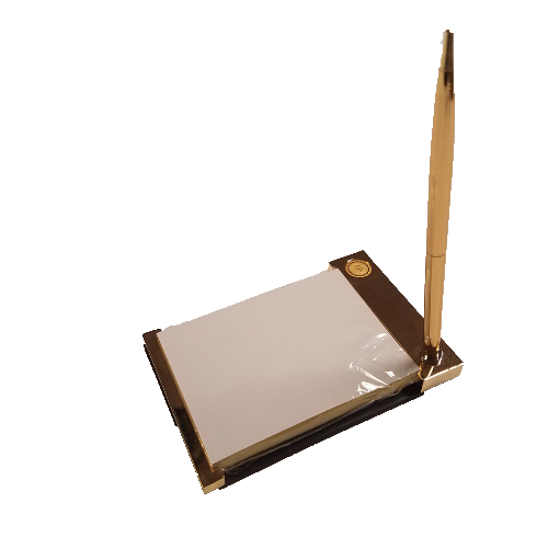 Gold Tone Notepad and Pen