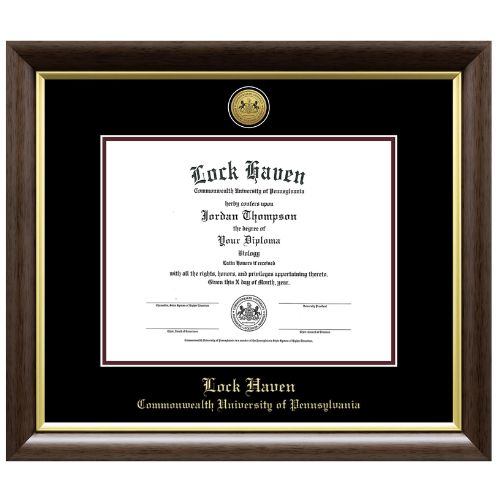 Engraved Medallion Gold Hampshire Diploma Frame LHCU