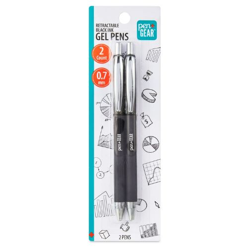 Black Ball Point Gel Pen 2-Pack